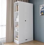 Armadio 70x40x170 cm con ripiani e anta in legno bianco