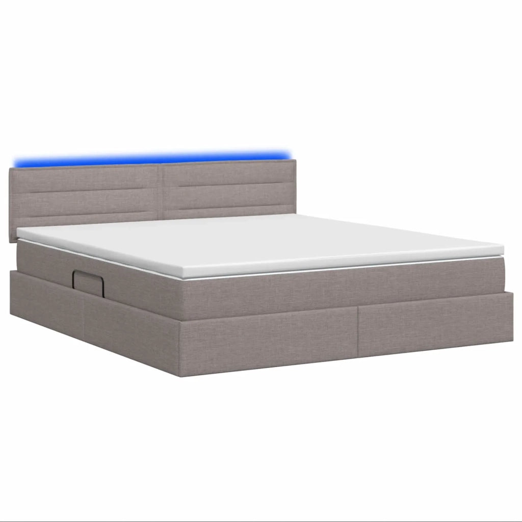 Letto con contenitore LED e materasso Tortora 180 x 200 cm 3459018