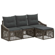 Set Divano da Giardino 4 pcs Grigio polyrattan 3435986