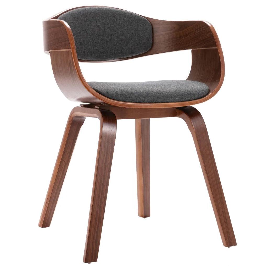 Sedie da Pranzo 4 pz in Legno Piegato e Tessuto Grigio cod mxl 24681