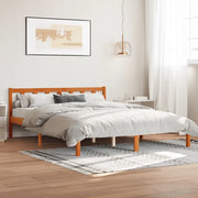 Giroletto senza Materasso-Struttura Letto Marrone Cera 160x200 cm Legno di Pino 136834