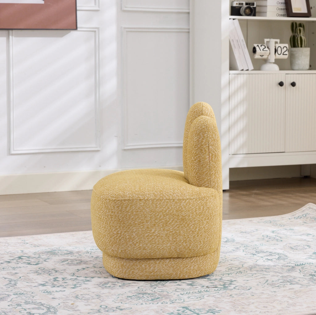 Pouf imbottito a forma di coniglio in tessuto giallo