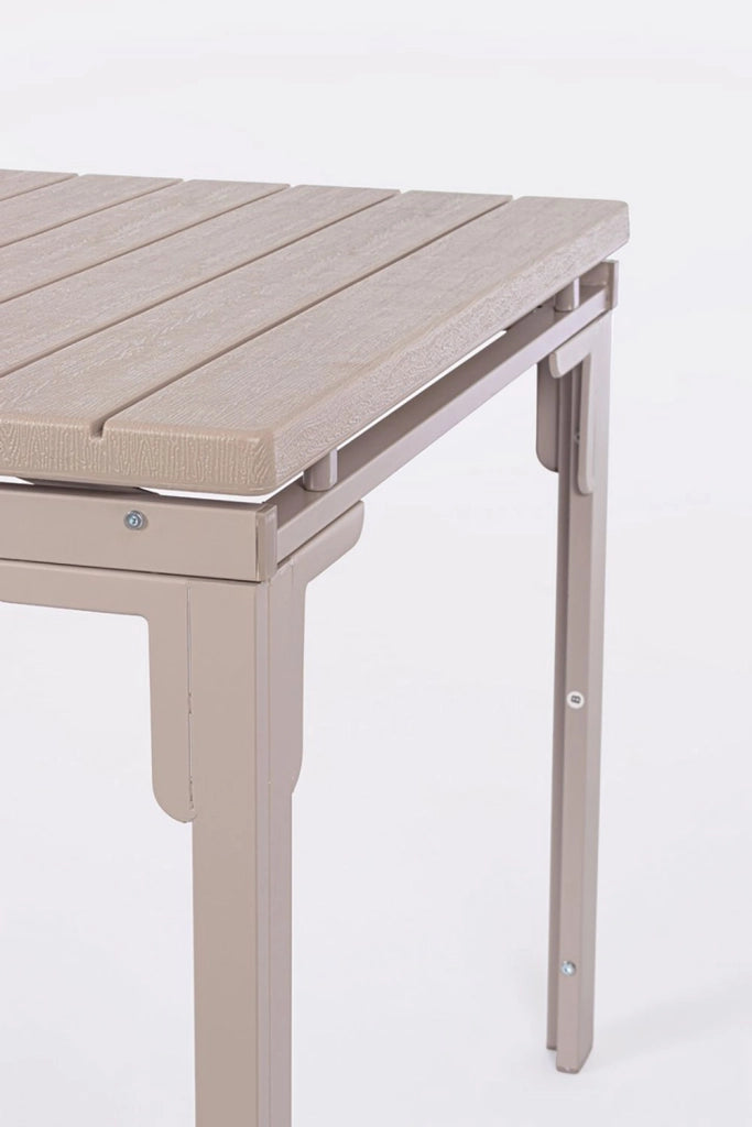 Tavolo Allungabile da Esterno 180-240x90 cm in Acciaio e HDPE Sarita Tortora