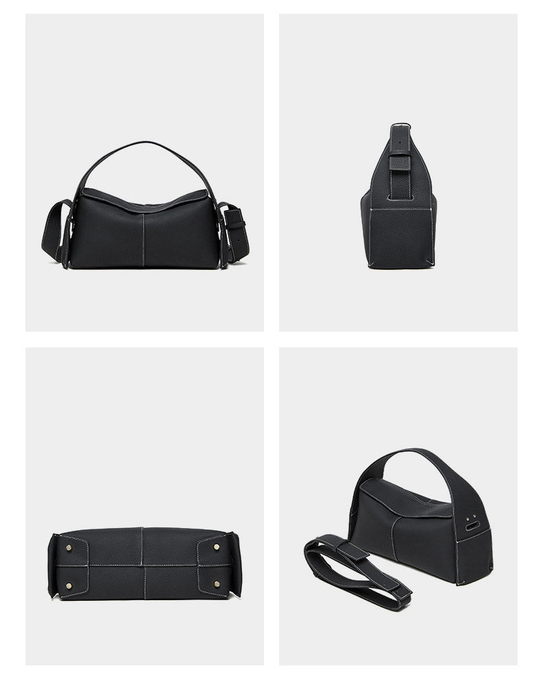 Borsa da donna in vera pelle nera