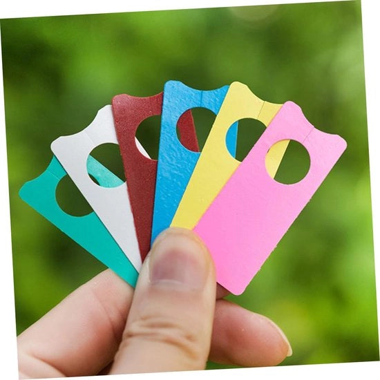 500 etichette per piante in PVC, descrittive, adatte per l'appendere di piante a una cerniera o come etichetta di identificazione per vasi da giardino.