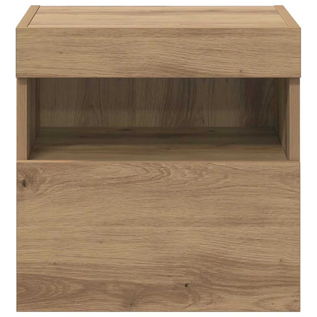 Mobile TV da parete con LED Rovere artigianale 40 x 30 x 40 cm 882973