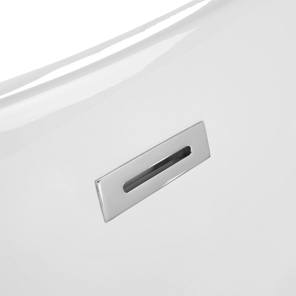 Bagno bianco con argento sanitario acrilico singolo 180 x 78 cm autoportante moderno