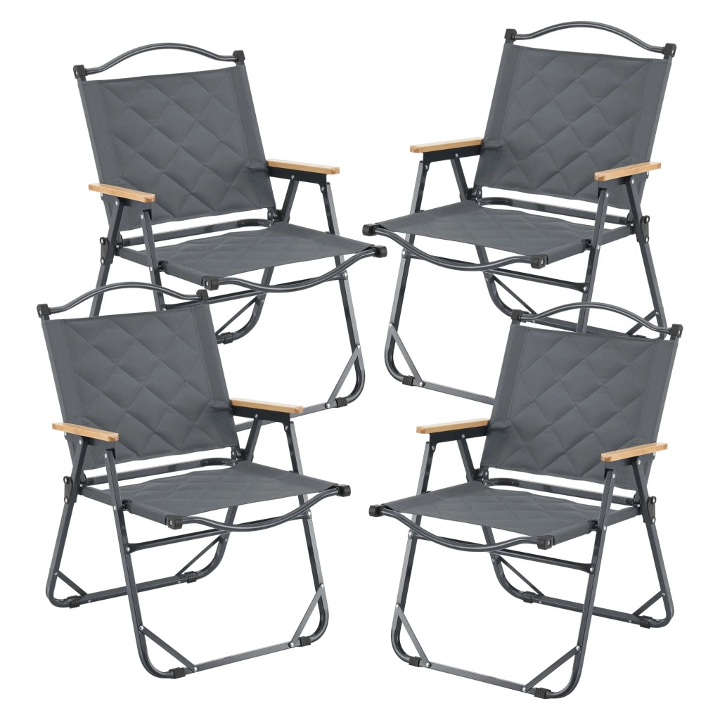 Set tavolo e 4 sedie da campeggio in tessuto Oxford 600D grigio 03_0010695