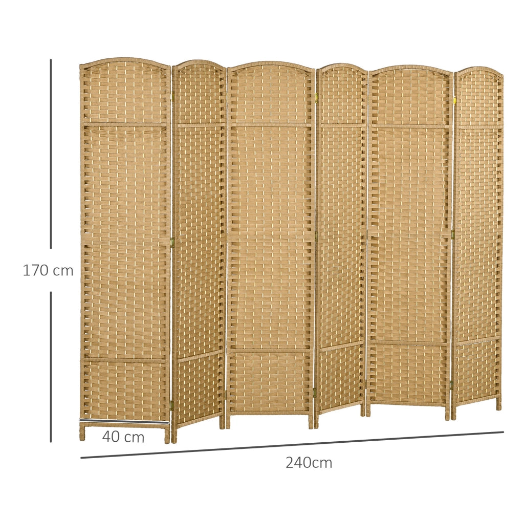 Divisorio pieghevole in legno naturale e PP 240 x 170 cm
