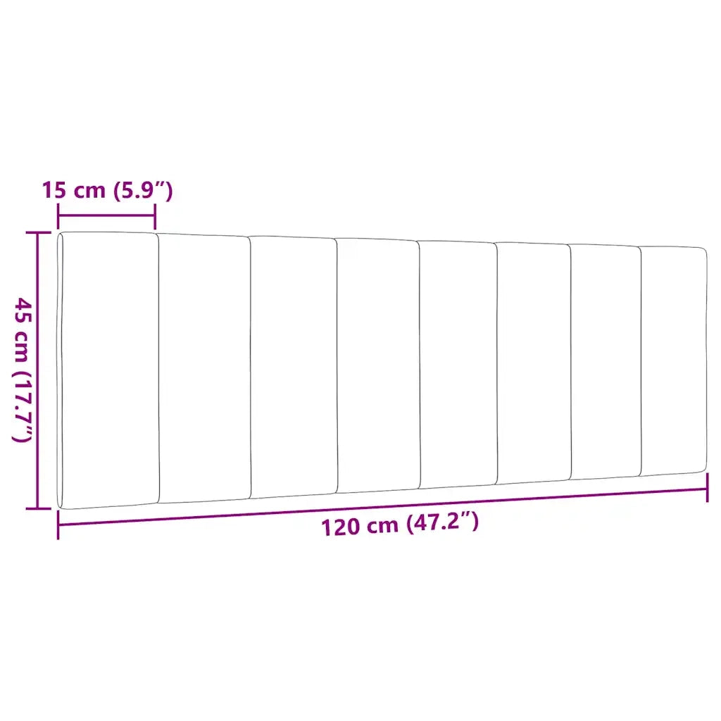 Cuscino Testiera Hanko Grigio Scuro 120 cm in Tessuto CFW7833553