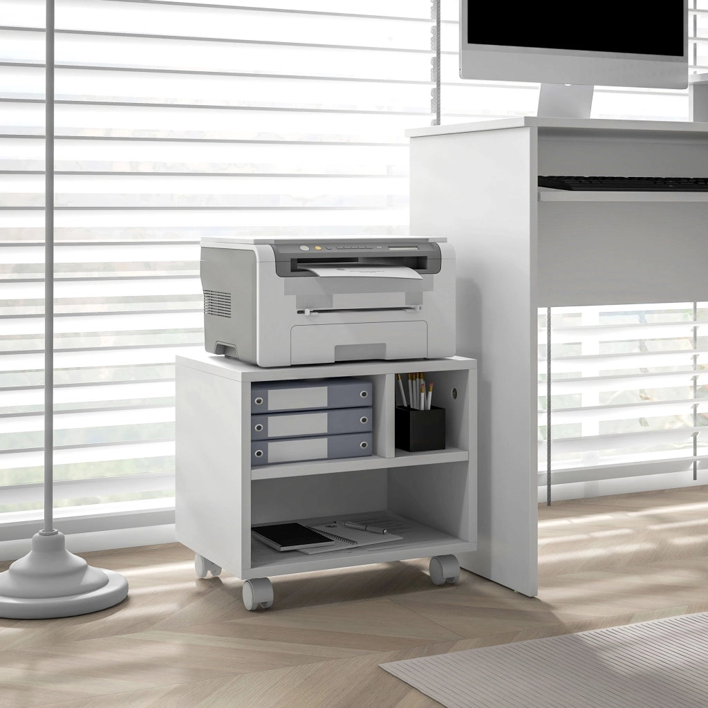 Scrivania con cassettiera ¨C zephmum ¨C bianco 40x30x36 cm