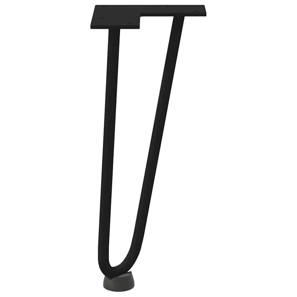 Set di 4 gambe a forcina per tavolino da caffè 30 x 12 x 12 cm con piedini antiscivolo stile moderno acciaio nero massiccio 02_0056715