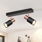 ZMH Faretto da soffitto nero GU10-2 Lampada da cucina a fiamma orientabile a 355° moderna industriale