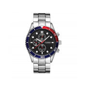 Trade Shop - Orologio Da Polso Per Uomo Cinturino In Metallo Quadrante Nero Al Quarzo Curren -