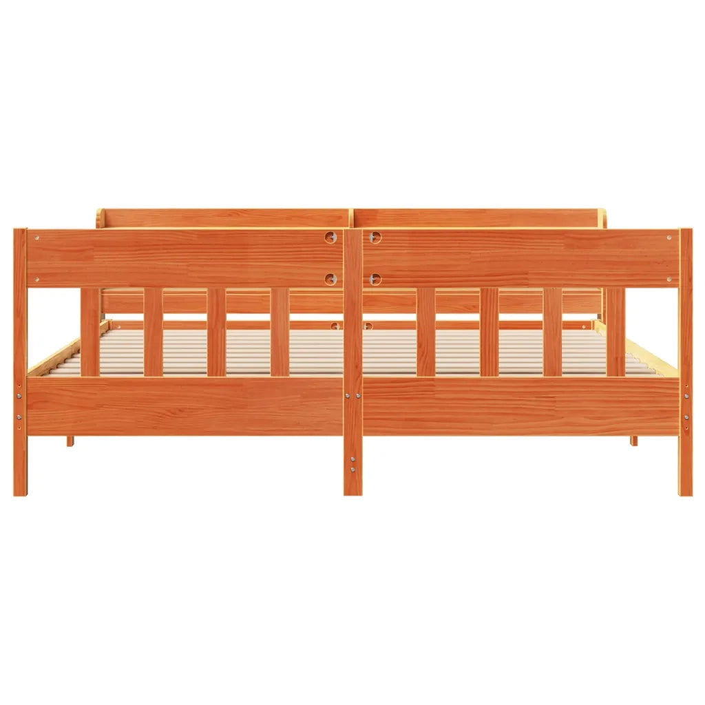 Letto senza Materasso Marrone Cera 180x200 cm in Legno di Pino 3306998