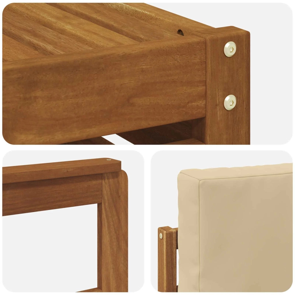 Set di divani da esterno con cuscino 9 pcs Naturale e Beige