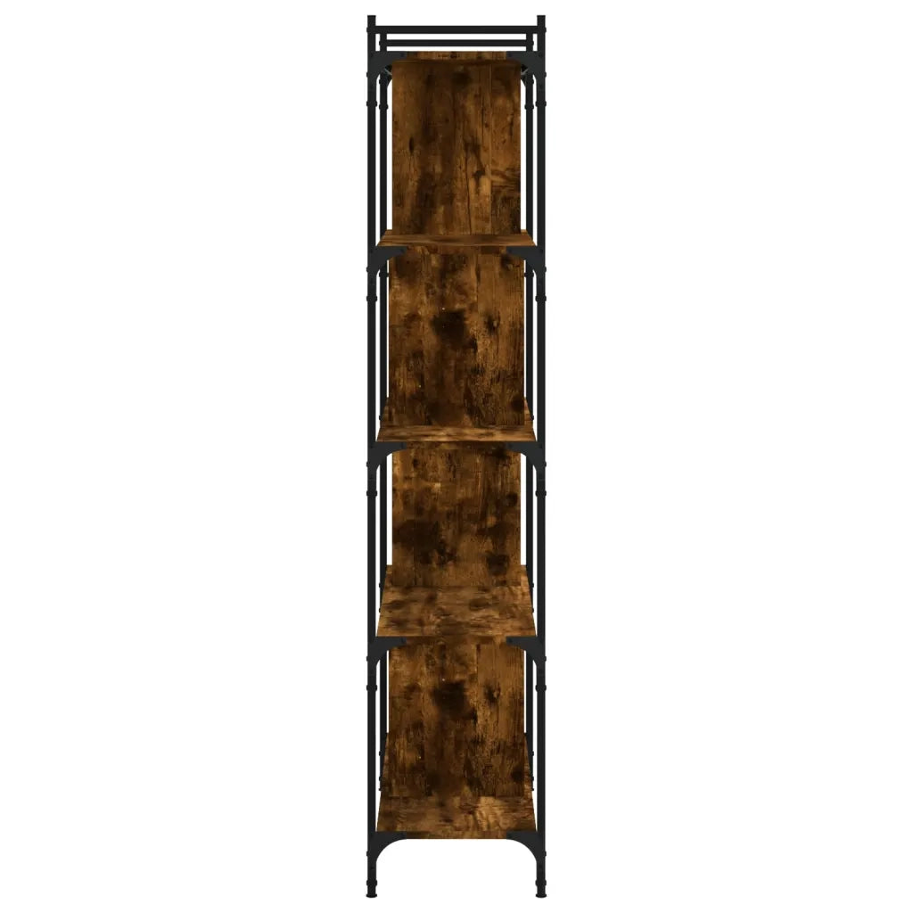 Libreria-Scaffale per Libri-Mobile di Stoccaggio Rovere Fumo 5 Ripiani 76x32x158 cm Legno Multistrato