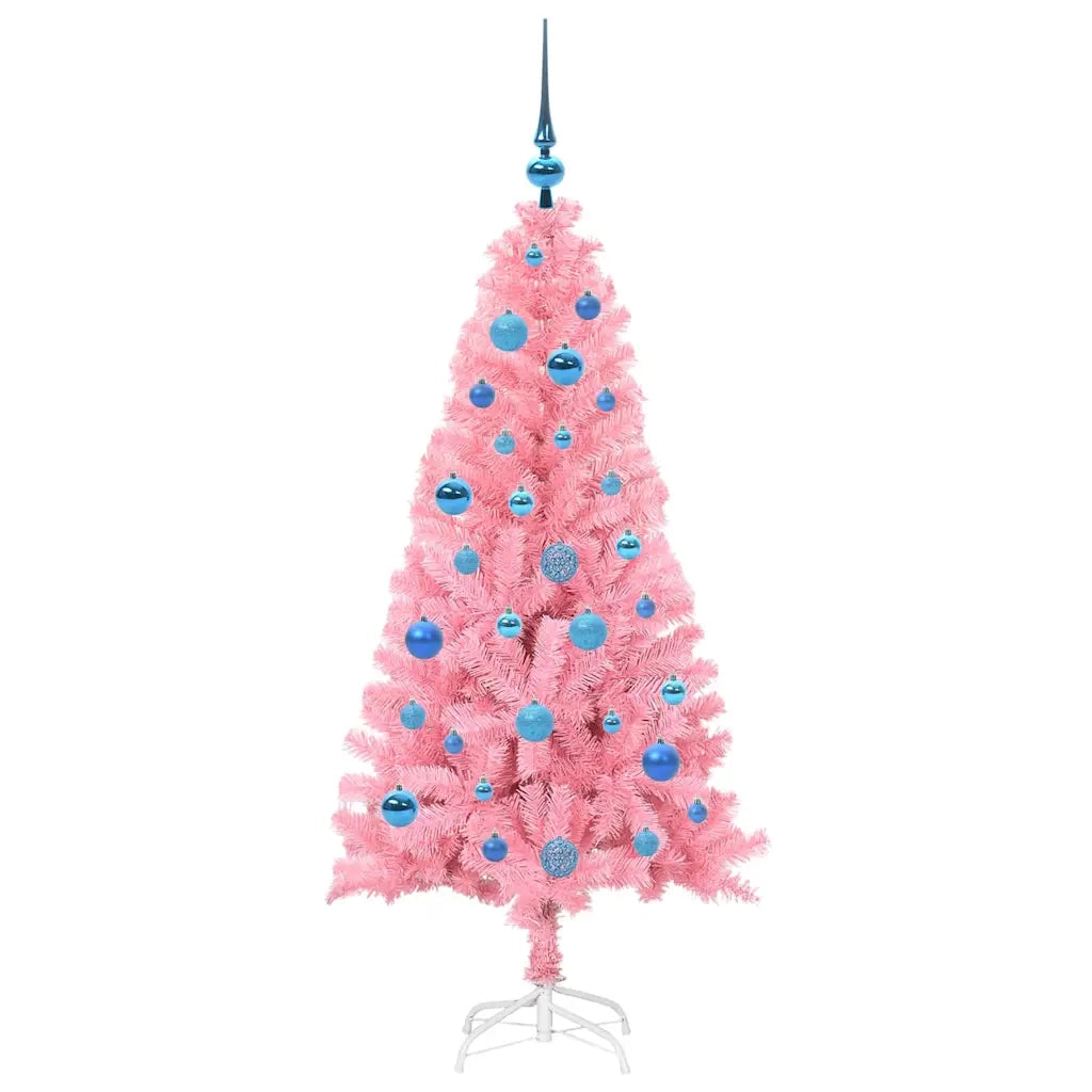 Albero di Natale | Decorazioni natalizie con 150 LED con supporto Rosa 150 cm PVC