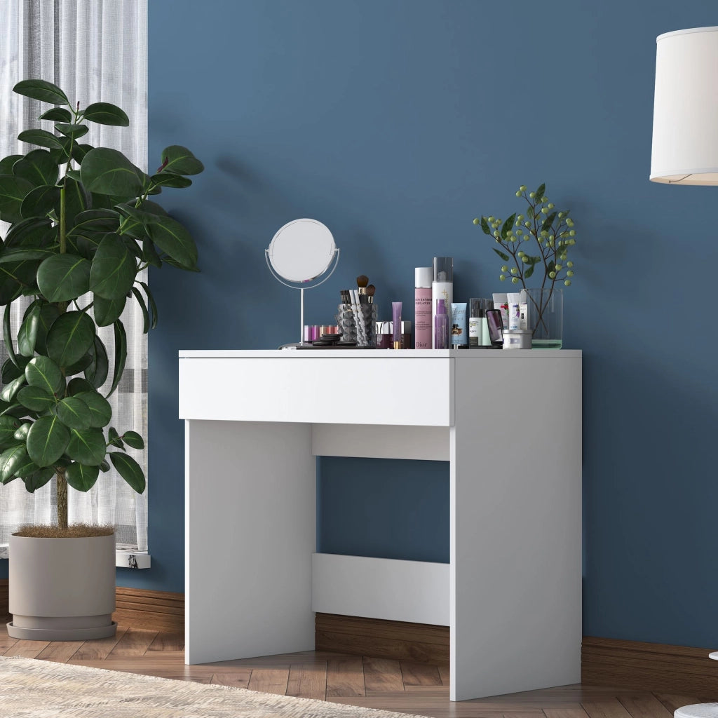 Mobile da Trucco Fele, Toeletta Specchio Incluso, 90x45x77h cm Bianco