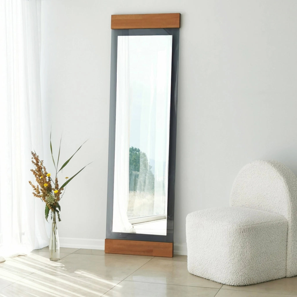 Lanzada, Specchio Forma Rettangolare, 50x170h cm Marrone Rovere