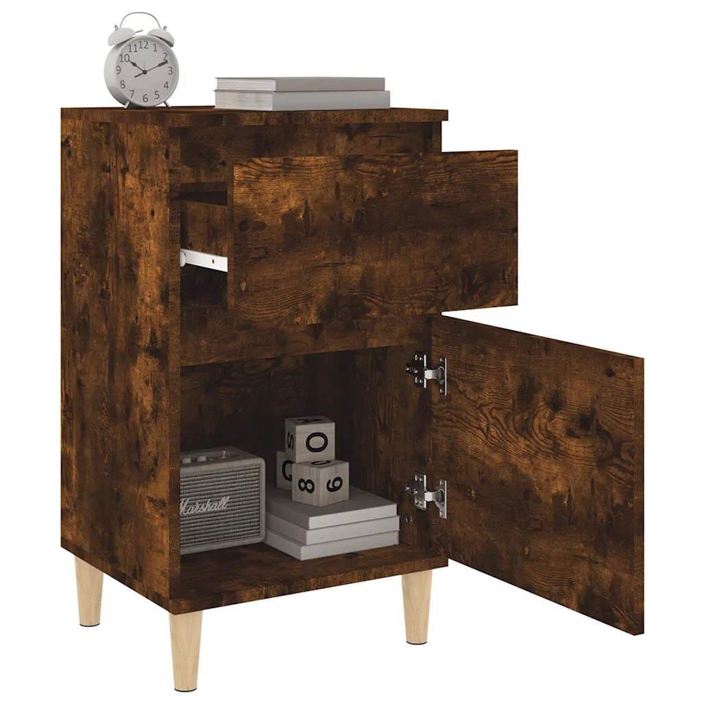 Set di 2 Comodini | Armadio da Notte | Mobiletto da notte Rovere Fumo 40x35x70 cm