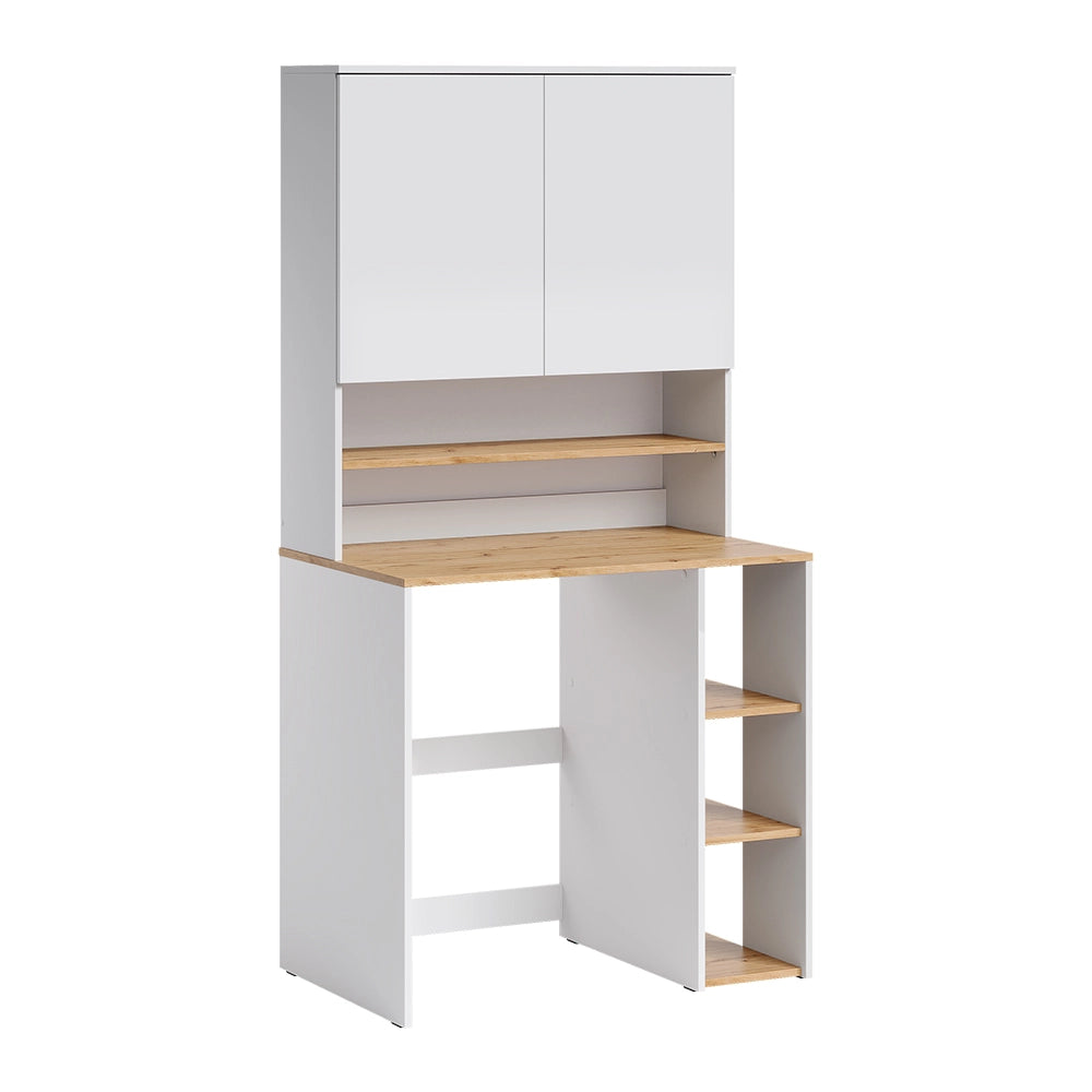 Mobile per lavatrice Viktor Bianco/Rovere artigianale 93.6 x 88.2 cm 2 parti con ripiano Vicco