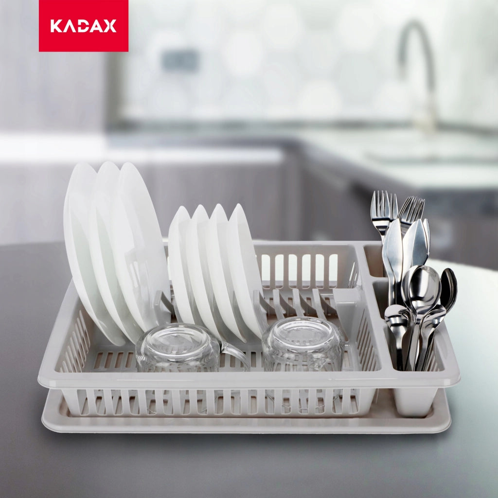 Scolapiatti KADAX per posate, grande vassoio in plastica autoportante da 46 cm