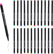Set di Pennarelli Fineline a 24 pezzi in Diverse Colori - Punta 0,4 MM - Adatto per Libri di Colori, Calligrafia e altro