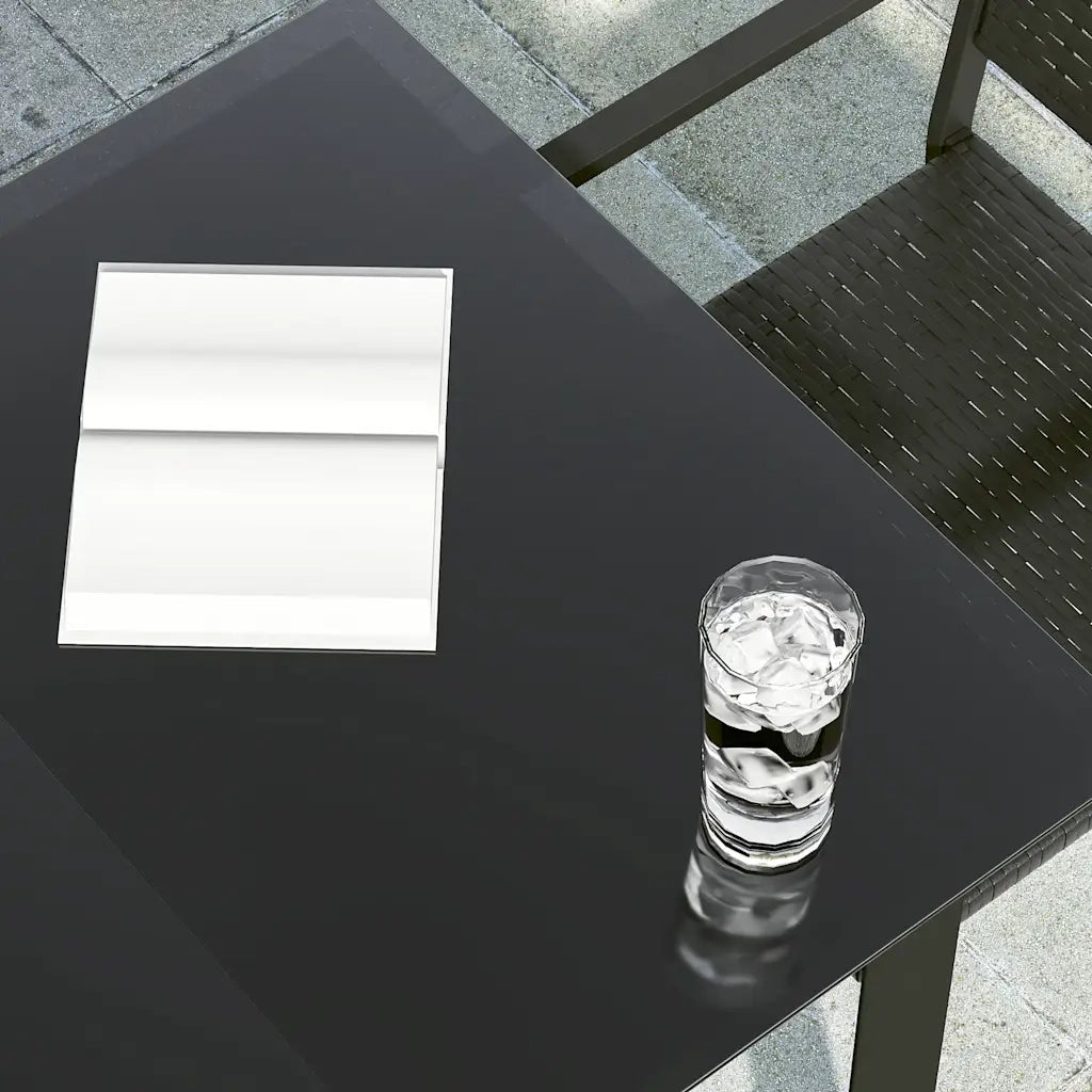 Tavolo da Giardino Nero 140x70x74 cm in Acciaio e Vetro cod mxl 49380