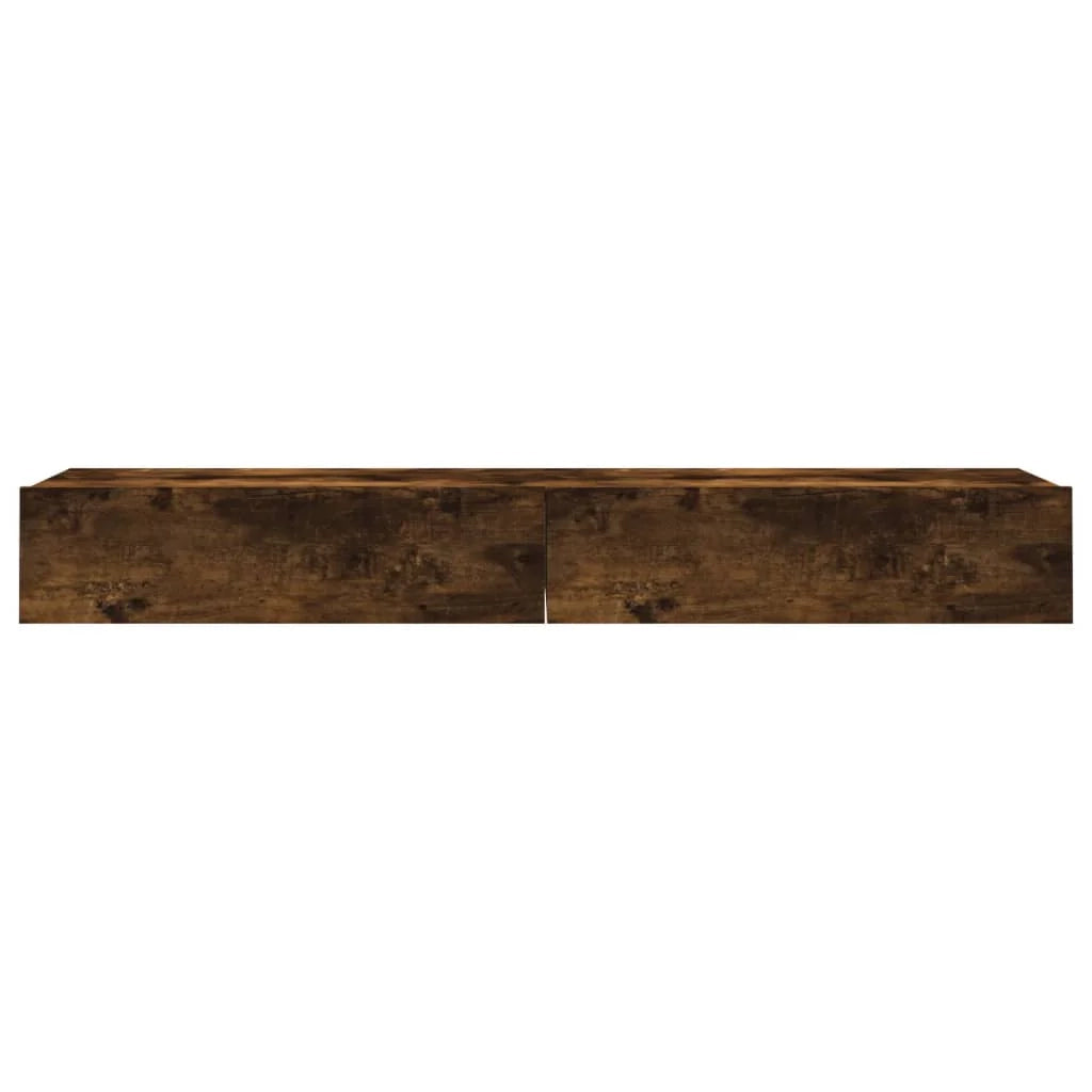 Mobile TV multimediale scaffale TV credenza mobile TV per sala da pranzo soggiorno camera da letto con luci LED 2 pezzi rovere affumicato 60 x 35 x 15,5 cm marrone 02_0028869