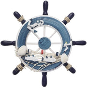 Decorazione da Parete Nautica - Ruota di Timone - Totale Diametro 23 cm