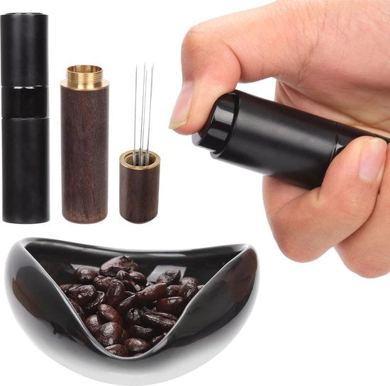 Set da caffè in ceramica 4 in 1 con contenitore per caffè in polvere, bottiglia spray, macchina per espresso, set di cucchiai da tè, set di accessori per la preparazione del caffè per appassionati del caffè (fino a 35 g di caffè in polvere)