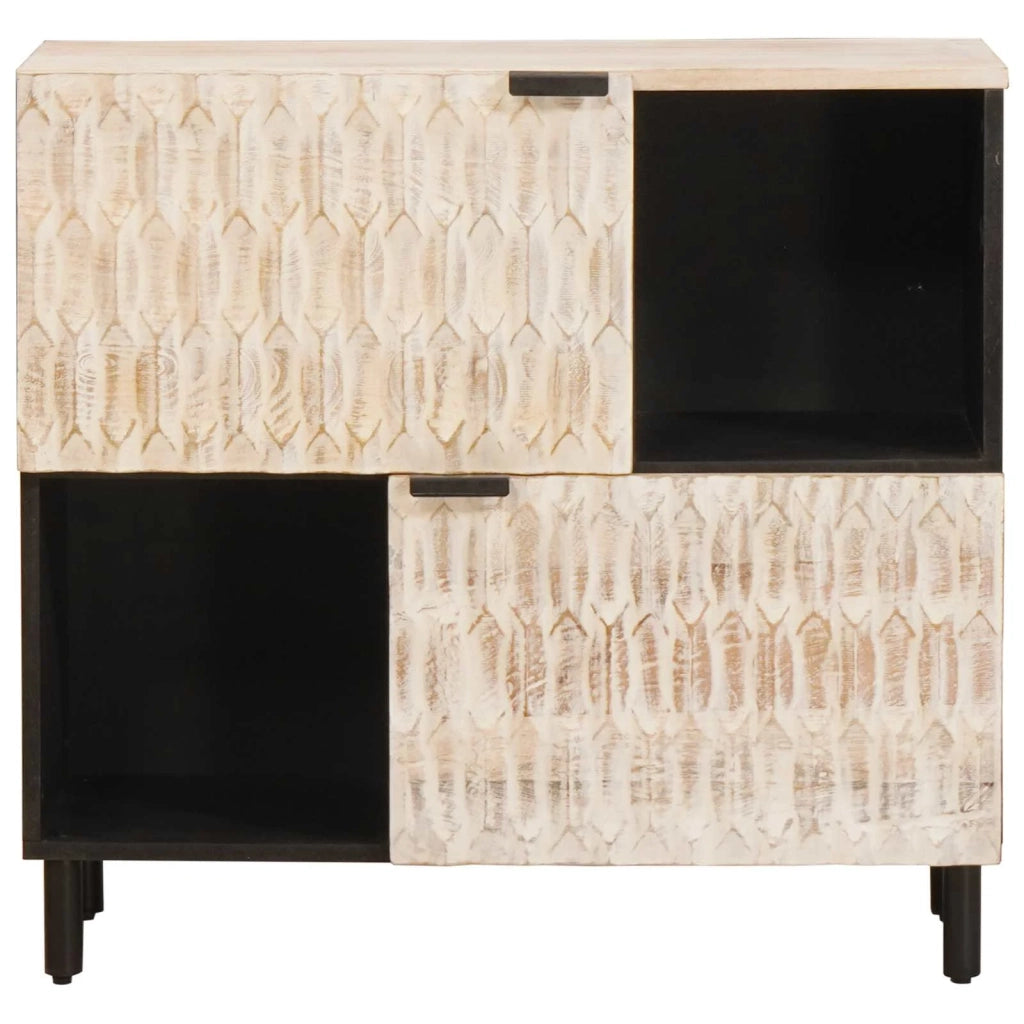 Credenza-Buffet-Armadio da cucina Tinta unita Finitura Bianco Lavato