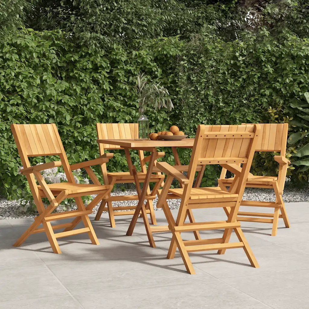Sedie da Giardino Pieghevoli 4pz 55x61x90cm Legno Massello Teak