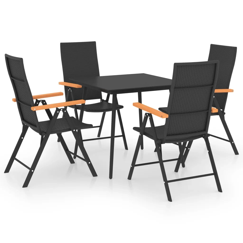 Set da Pranzo da Giardino 5 pz Nero e Marrone cod mxl 43907