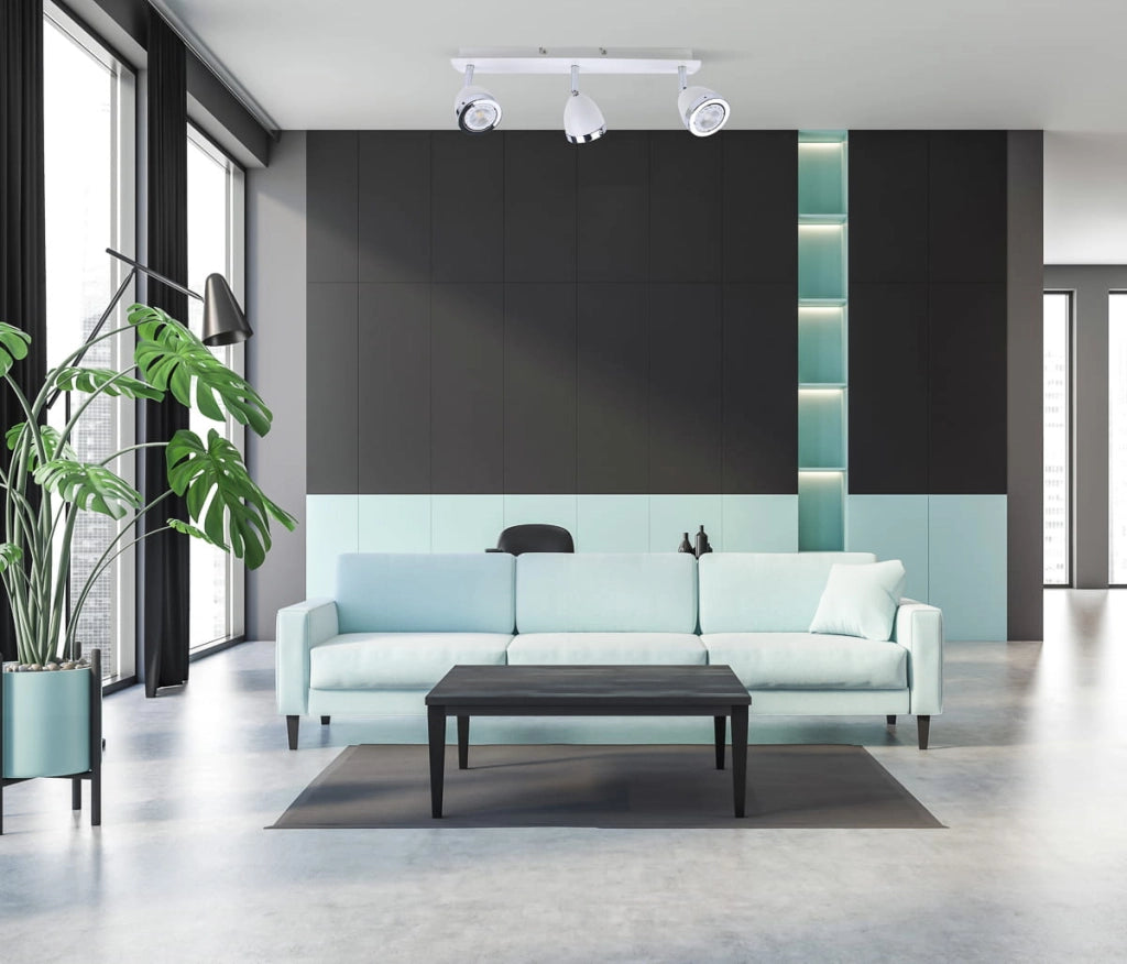 Plafoniera Italux Calasa LED 3 luci GU10 bianca cromo