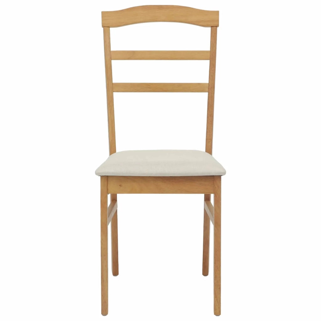 Sedia da pranzo 2 pcs Naturale e chiaro Legno di gomma solido 42020494