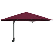 Moderno ombrellone da giardino basculante con illuminazione a LED 248 x 248 x 148 cm poliestere bordeaux 02_0058646