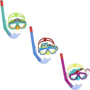 Trade Shop - Maschera Da Snorkeling Con Boccaglio Per Bambini Con Animaletti 3-6+ Anni 24059 -