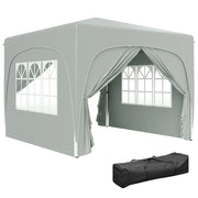 Gazebo 3x3 m ¨C zephmum ¨C Grigio Sabbia, Tessuto UPF50+, Pieghevole, Con Borsa