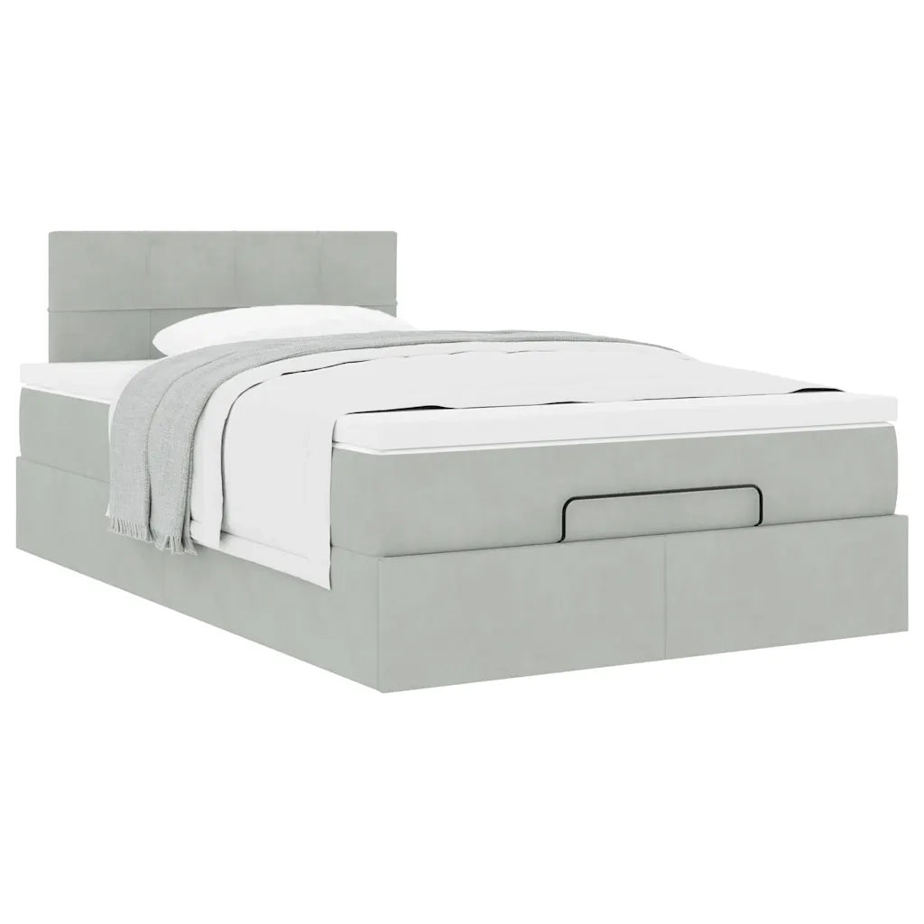 Struttura Letto Pouf con Materasso 120x200 cm Velluto 3311765