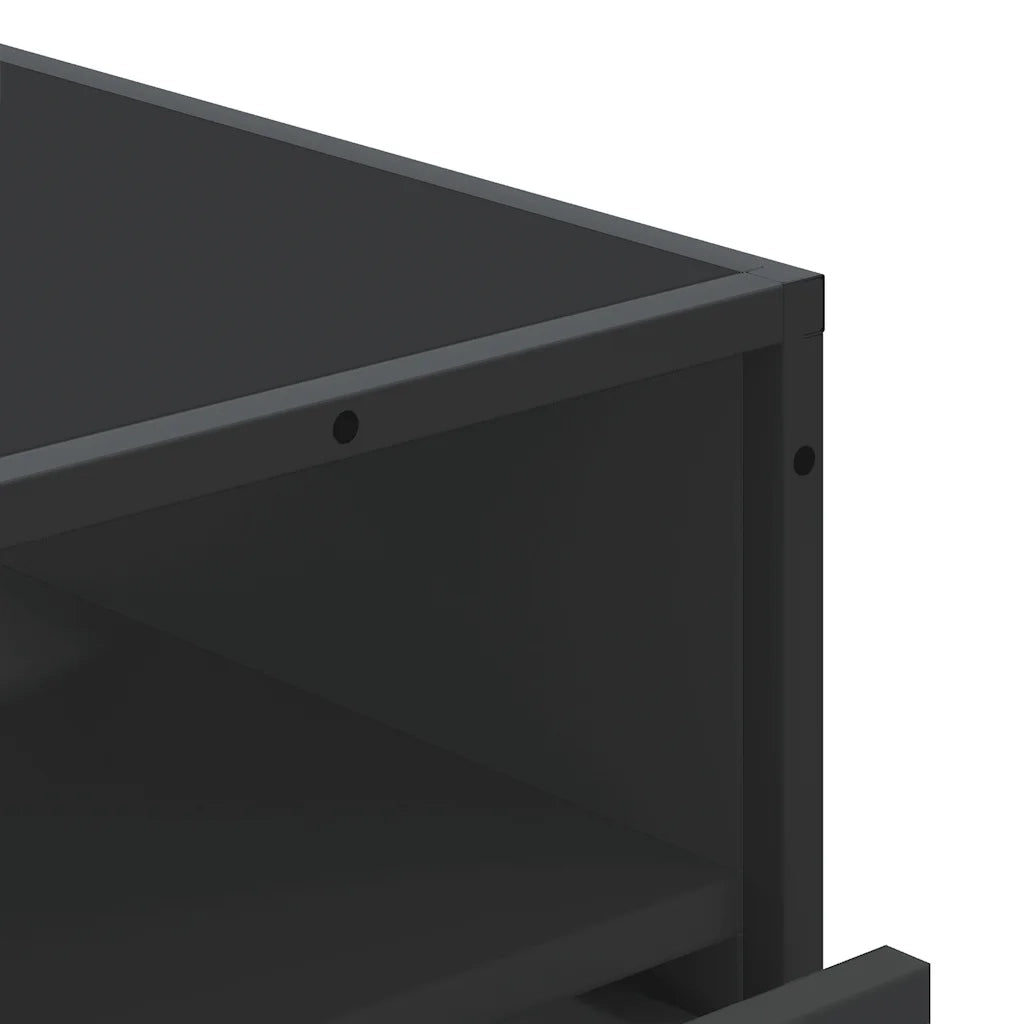 vidaXL Cassettiera Nera 70x41x83,5 cm in Legno Multistrato