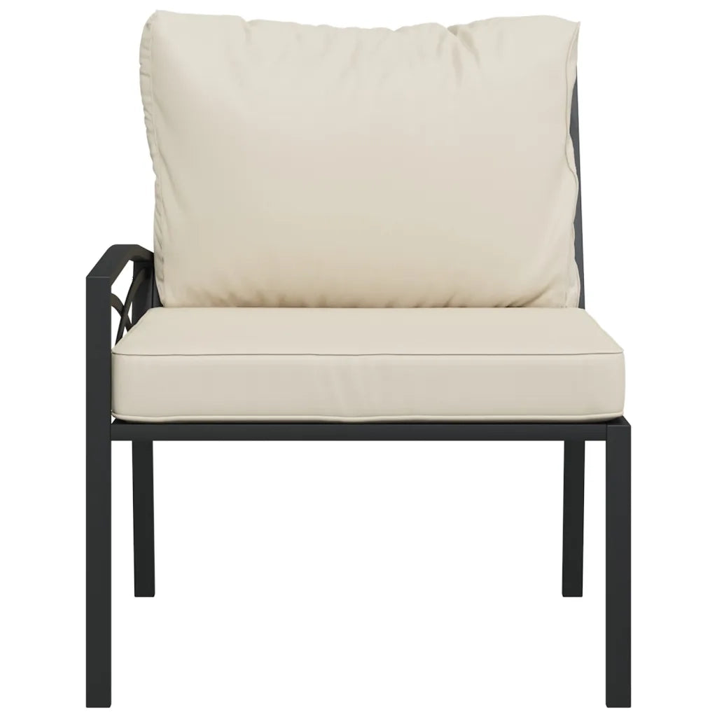 Sedie da Giardino con Cuscini Sabbia 2pz 62x75x79 cm Acciaio 362722