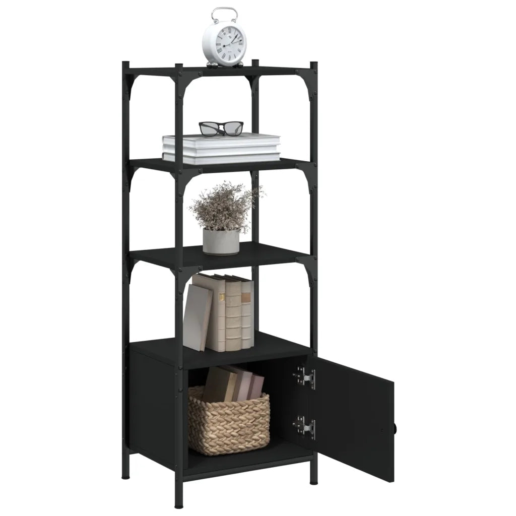 Libreria a 3 Ripiani Nera 41x30x109,5 cm in Legno Multistrato 838998