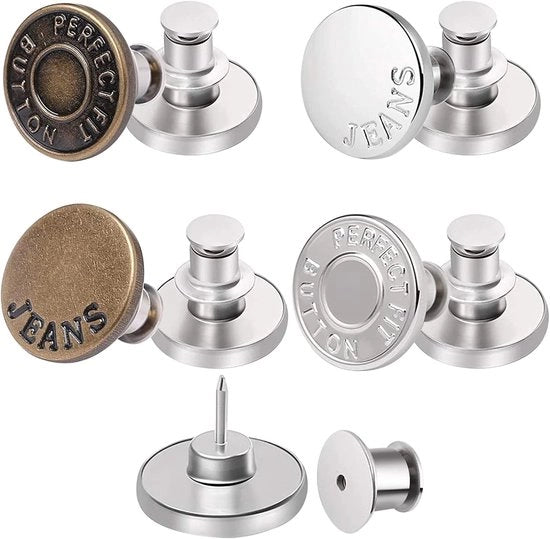 Set di Clip Metallico per Jeans 20 pezzi - Viti di Sostituzione per Jeans e Giacche - 17mm