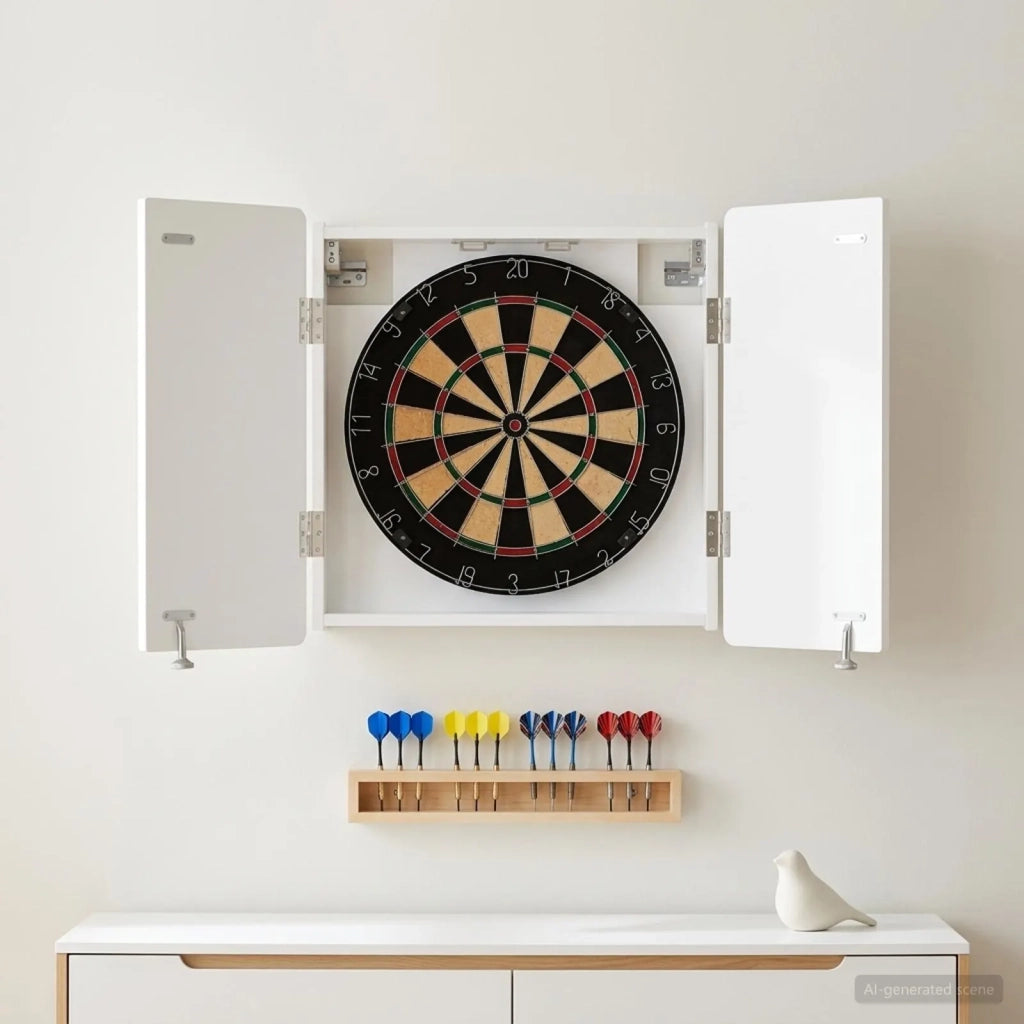 Armadio per Dartboard ZWOLLE Bianco Lucido Legno ingegnerizzato 896449