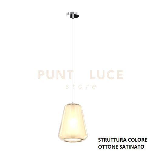 SOSPENSIONE OTTONE SAT. 1 LUCE VETRO GAMMA AMBRA 1176OS-S1 GAMMA-AM