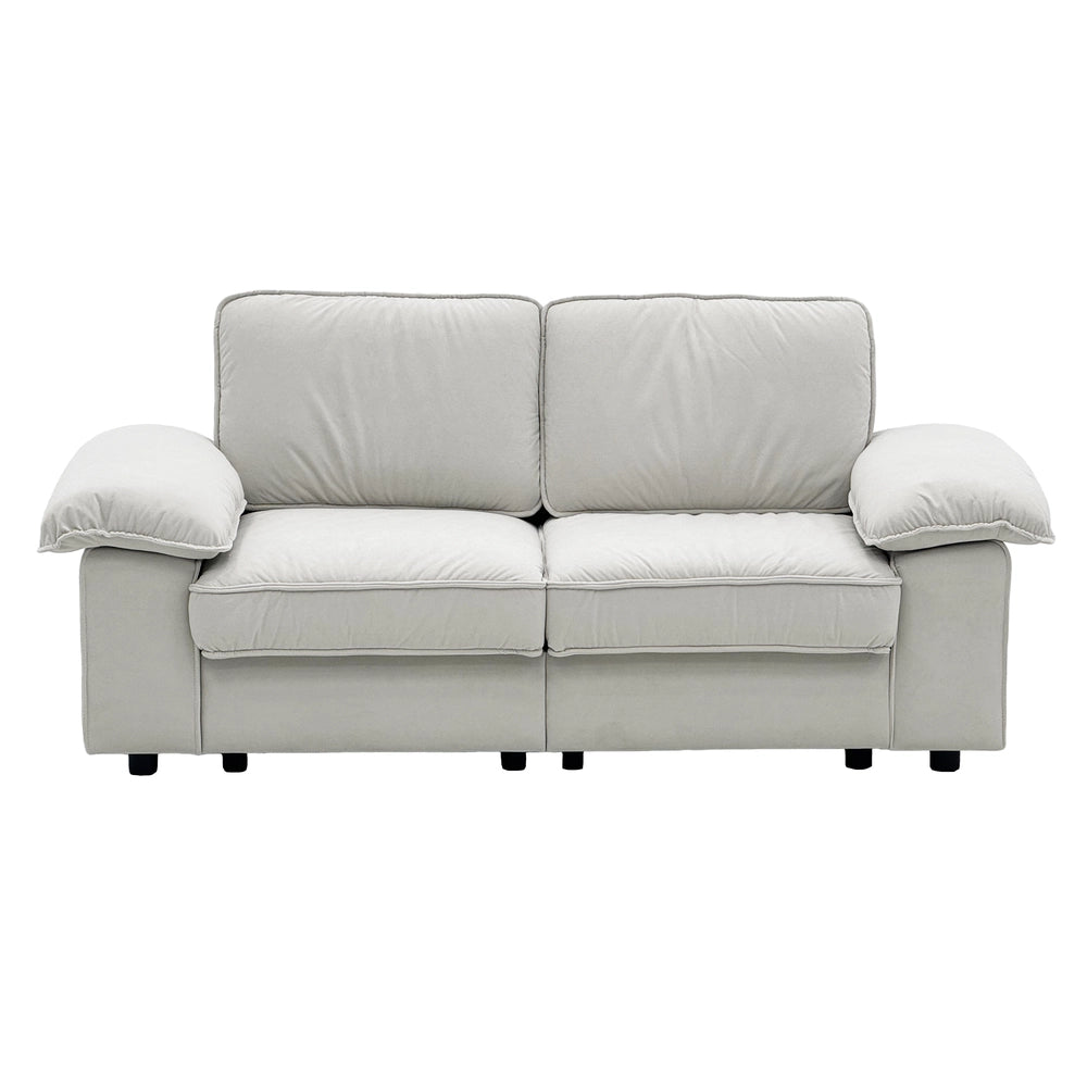 Divano con contenitore ¨C Minimal ¨C tessuto imbottito grigio chiaro 80x90x172