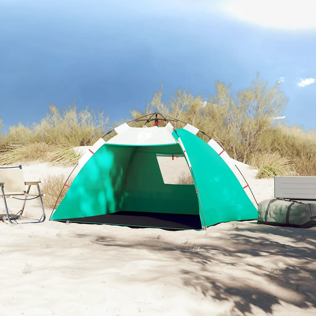 Tenda da Spiaggia 2 Persone-Tenda da campeggio Verde Rilascio Rapido Impermeabile 574790