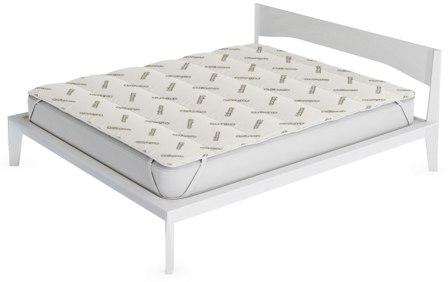 Topper Trapuntato Imbottito Matrimoniale Antiacaro con Elastici Grigio Chiaro